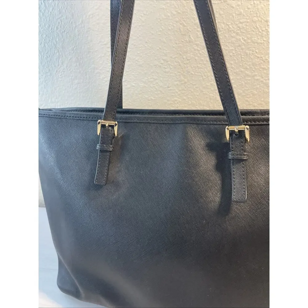 Michael Kors Saffiano Black Tote Bag Purse Carry-all Travel Bag